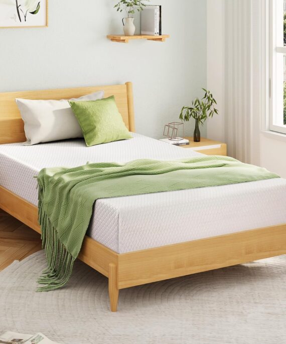 mory Foam Mattress, 10 Inch Bed Mattress in a Box with Cooling Green Tea Gel, Relieve Pressure with Medium Support, CertiPUR-US Certified, 80''L x 76''W, White