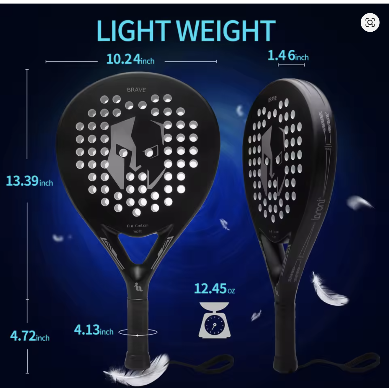 Padel Tennis Rackets,Paddle Tennis Racquets Carbon Fiber with EVA Memory Flex Foam Core,Paddle Racket Lightweight for Pop Tennis - Image 5